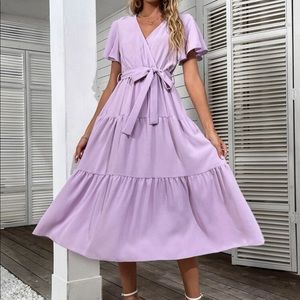 Lilac Purple Midi Dress